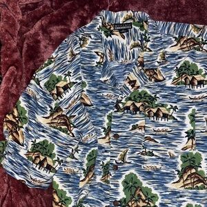 Blue Hawaiian Print Shirt